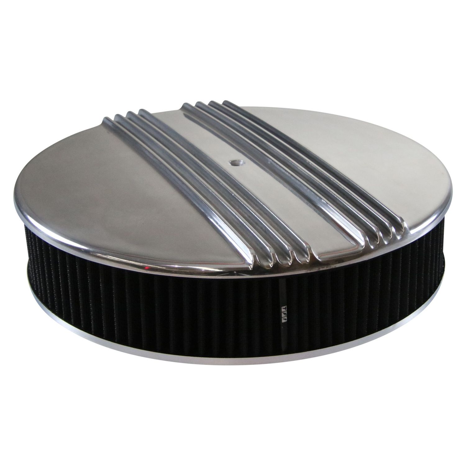 Dual Centre Finned Aluminium Air Filter/Air Cleaner 14" x 3" Holley Edelbrock Black Filter