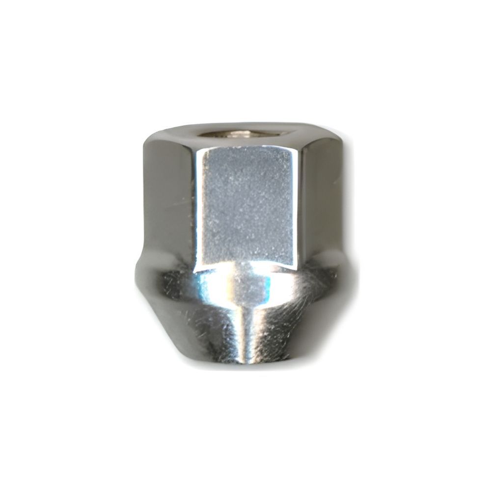 Single Tapered Zinc Acorn Bulge Wheel Nut (Open Ended) - 14mm x 1.5, 19mm Hex