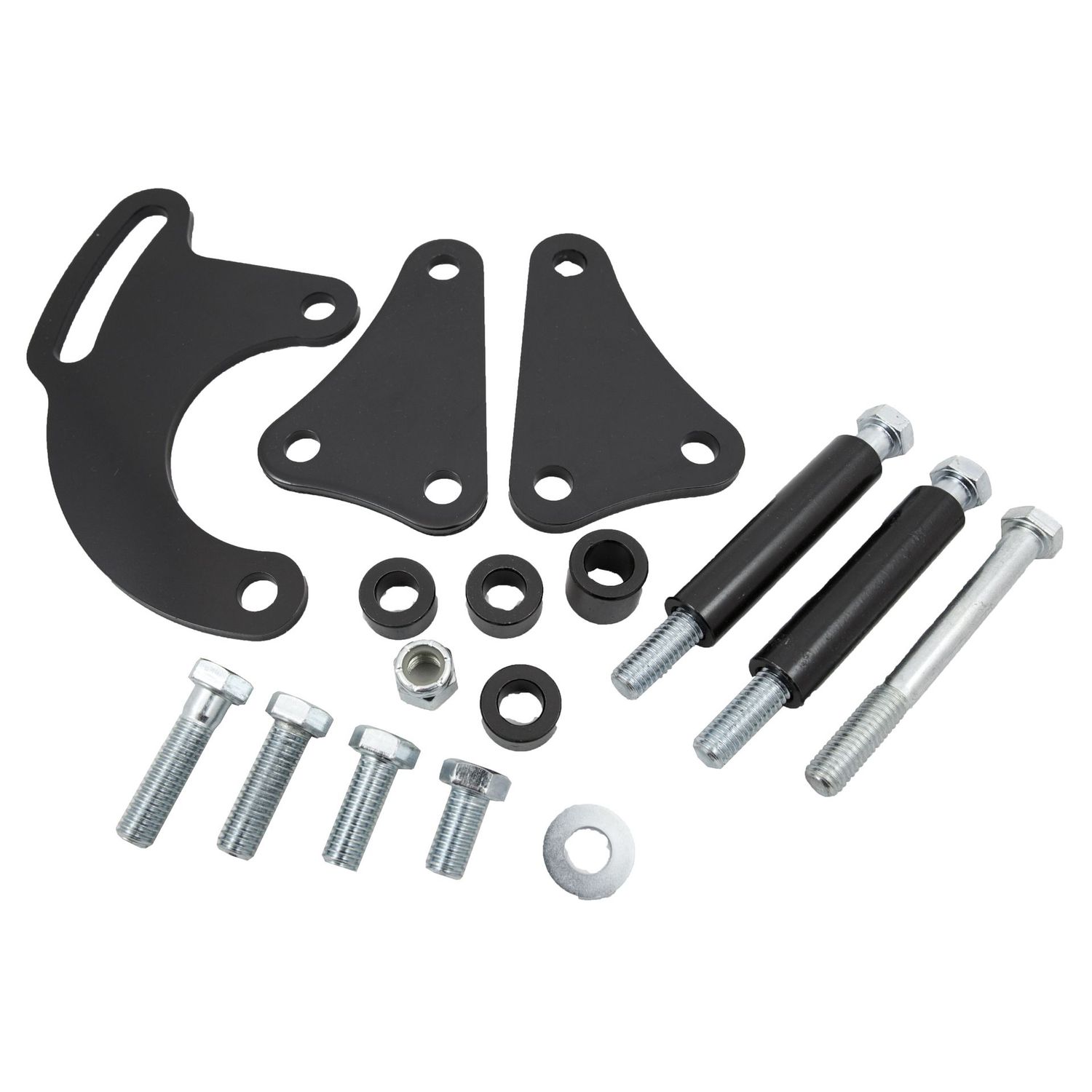 Power Steering Pump Black Steel Bracket Kit Chevrolet Sm Block Lwp