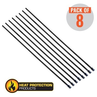 Exhaust Wrap Stainless Black Locking Ties 200mm (8 Inch) Long Heavy Duty Qty 8 Exhaust Wrap Stainless Black Locking Ties 200mm (8 Inch) Long Heavy Duty Qty 8