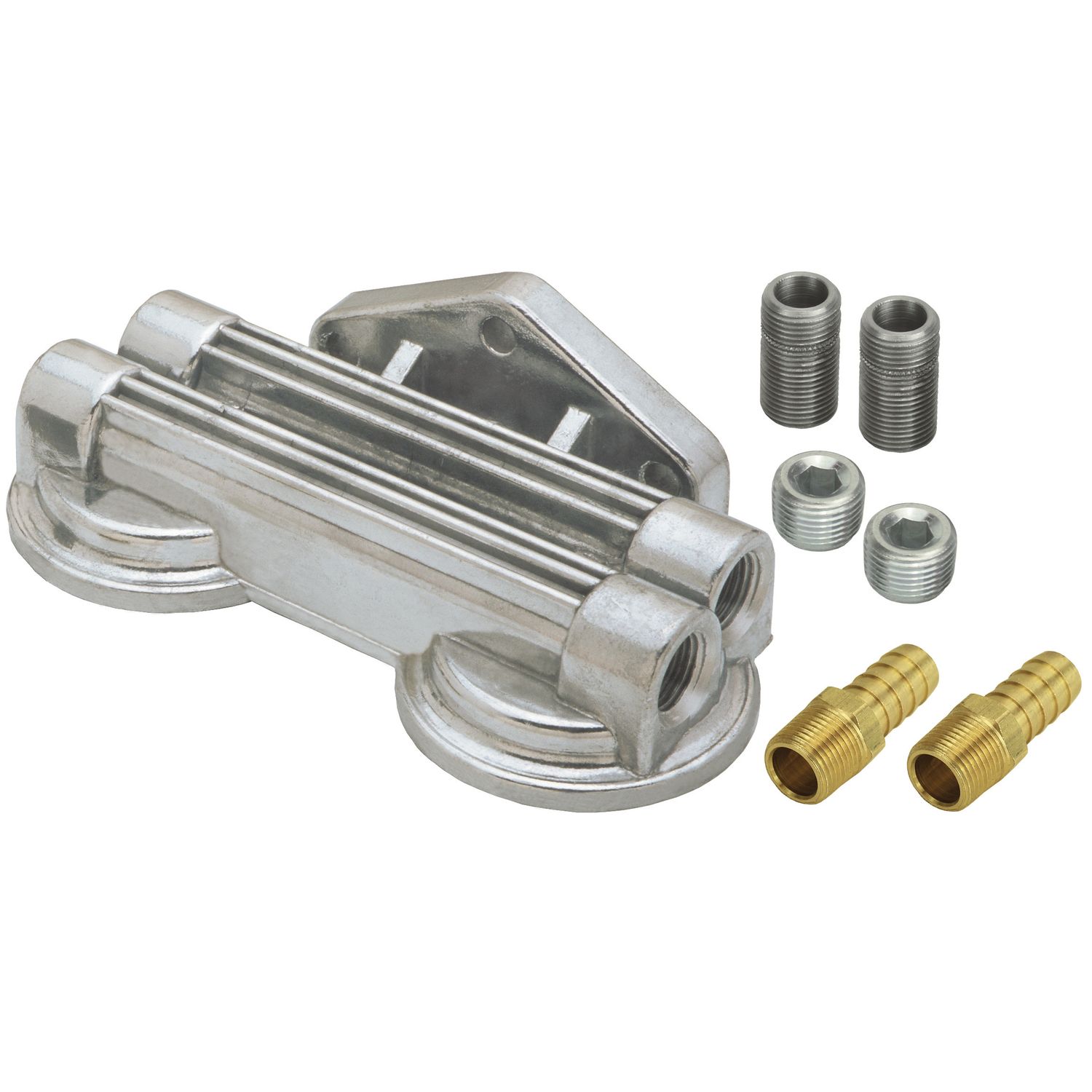 Derale Single Side Ports 1/2 Derale Single Side Ports 1/2" NPT Remote Filter Mount Dual Side Ports 15707