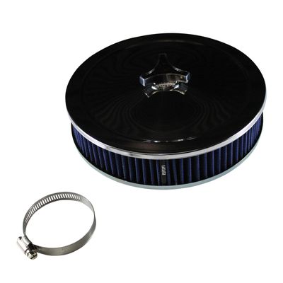 Chrome Air Filter/Air Cleaner 9 Chrome Air Filter/Air Cleaner 9" Wide x 2" Tall 3-1/16"(80mm) Nikki Carb Blue Element