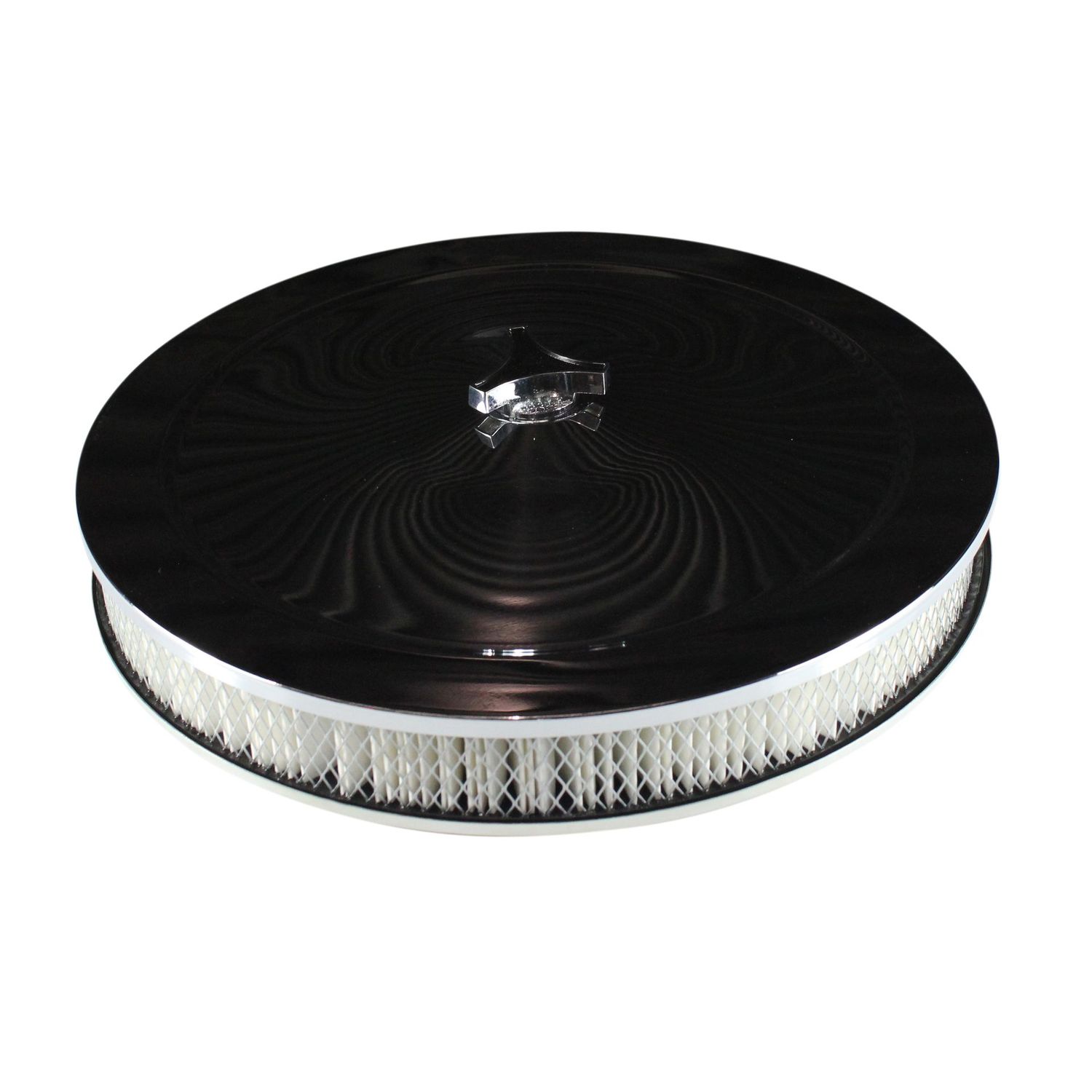 Chrome Air Filter/Air Cleaner 14 Chrome Air Filter/Air Cleaner 14" x 2" Holley Rochester Recessed Base Paper Element