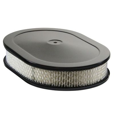 Oval Black Steel Air Filter/Air Cleaner 12" x 2" Holley Edelbrock Rochester Carter
