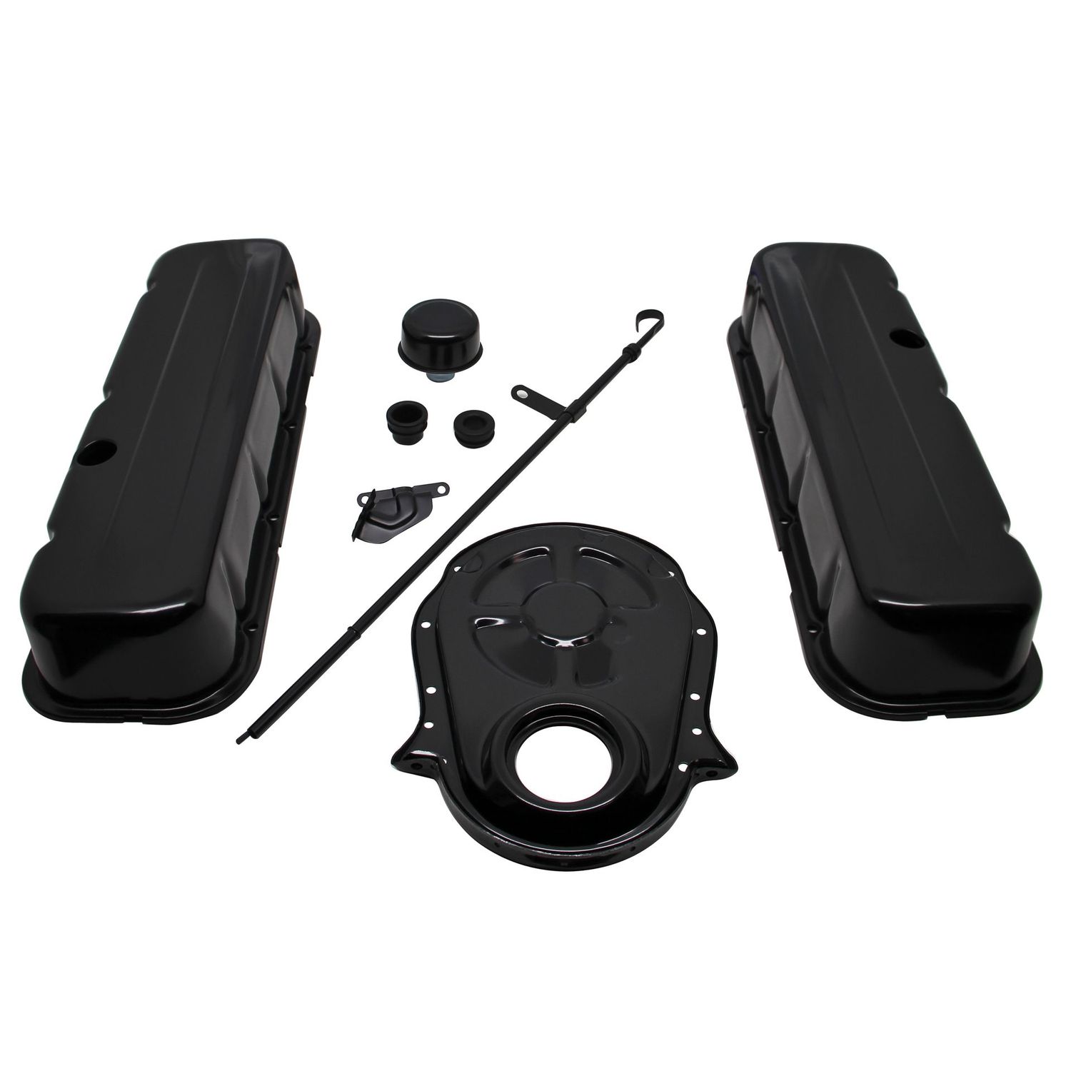 Chevrolet Big Block V8 396-454 Engine Dress Up Kit Black Tall Valve Rocker Cover Chevrolet Big Block V8 396-454 Engine Dress Up Kit Black Tall Valve Rocker Cover