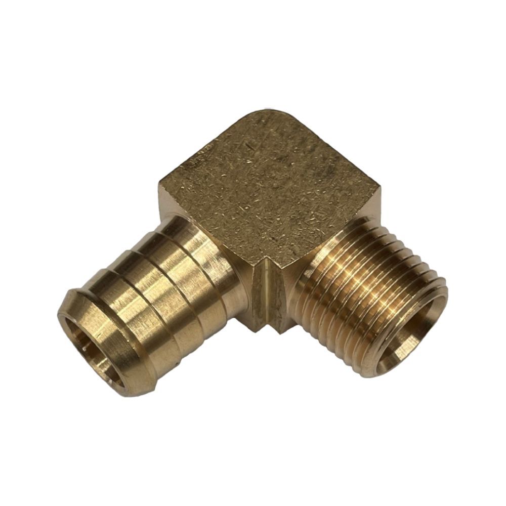Brass Male Elbow Tail Fitting 3/4" (19.1mm) Hose Tube End to X 3/4" (26.4mm) BSP