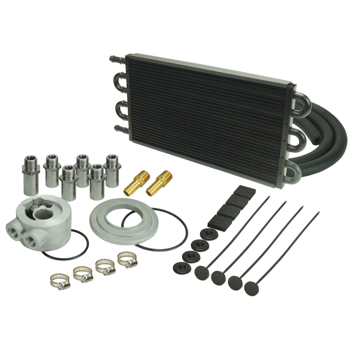Derale 6 Pass Aluminum/Copper Universal Engine Oil Cooler Kit 15505 Derale 6 Pass Aluminum/Copper Universal Engine Oil Cooler Kit 15505