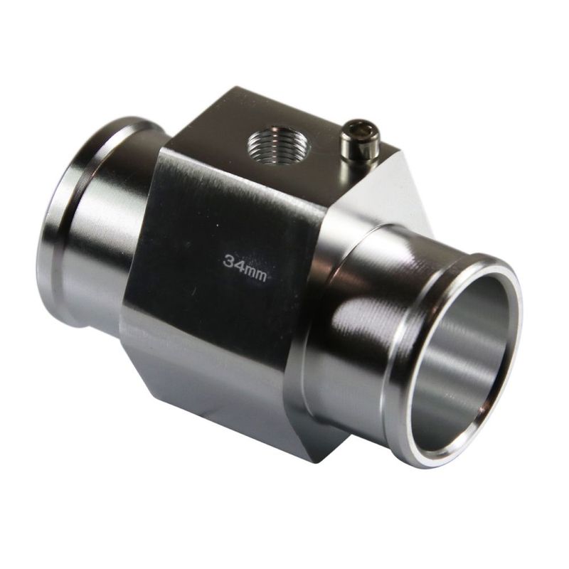 Radiator Hose Water Temperature Sensor Adaptor - 34mm Silver Finish