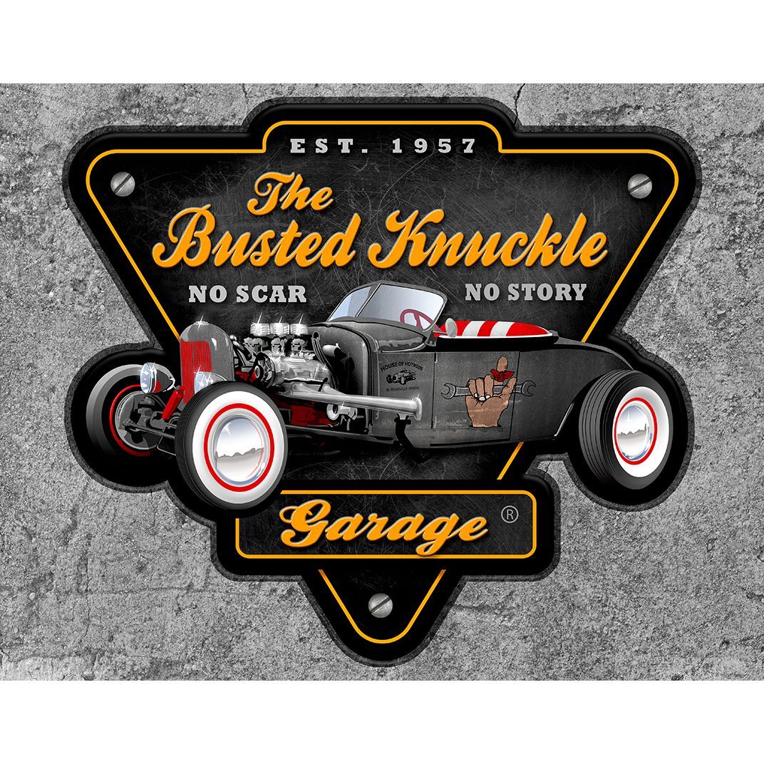 Busted Knuckle Garage Metal Sign Reproduction 41cm x 32cm Busted Knuckle Garage Metal Sign Reproduction 41cm x 32cm