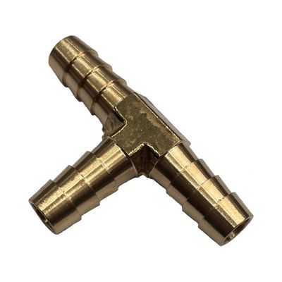 3-Way Brass Tee Piece 3/8 3-Way Brass Tee Piece 3/8" (9.5mm) Barbed Hose Tube Ends