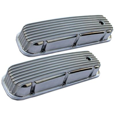 Valve Rocker Covers Alloy Chevrolet BB 396-502 Tall Polished Finned Baffled-pair