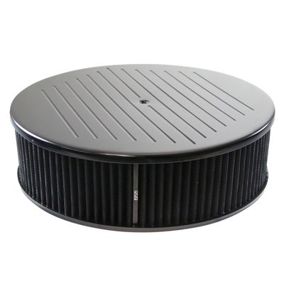 Black Ball Milled Aluminium Air Filter/Air Cleaner 14" x 4" Holley Edelbrock Black Filter