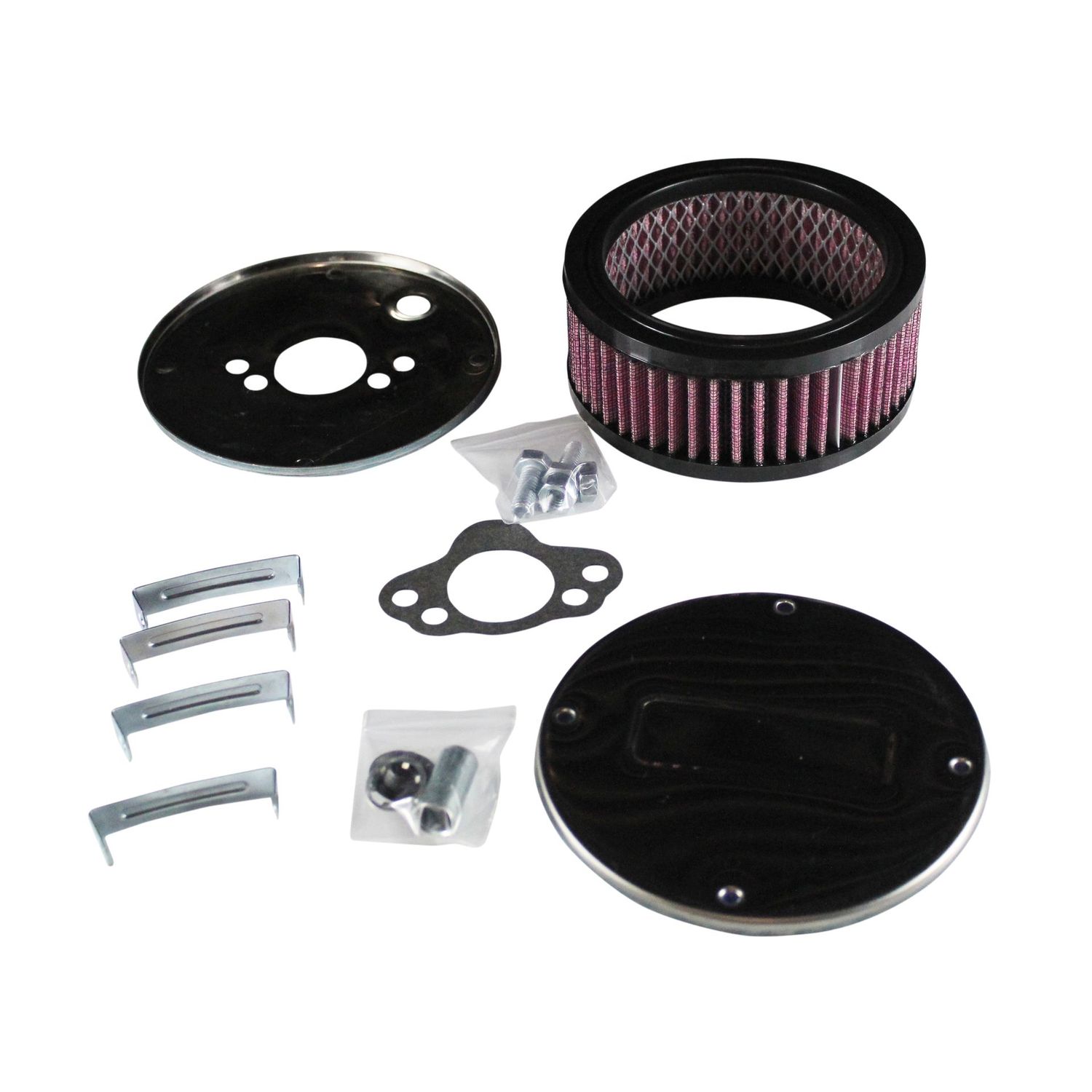 Chrome Air Filter/Air Cleaner 5-1/2 Chrome Air Filter/Air Cleaner 5-1/2" Wide x 55mm Tall SU H4 HD4 HIF4 HS4 1-1/2" Red Elem