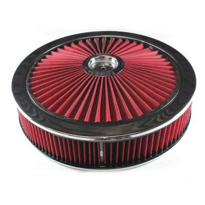 Extraflow Red Chrome Air Filter/Air Cleaner 14" x 3" Holley or Holden Quadrajet Base