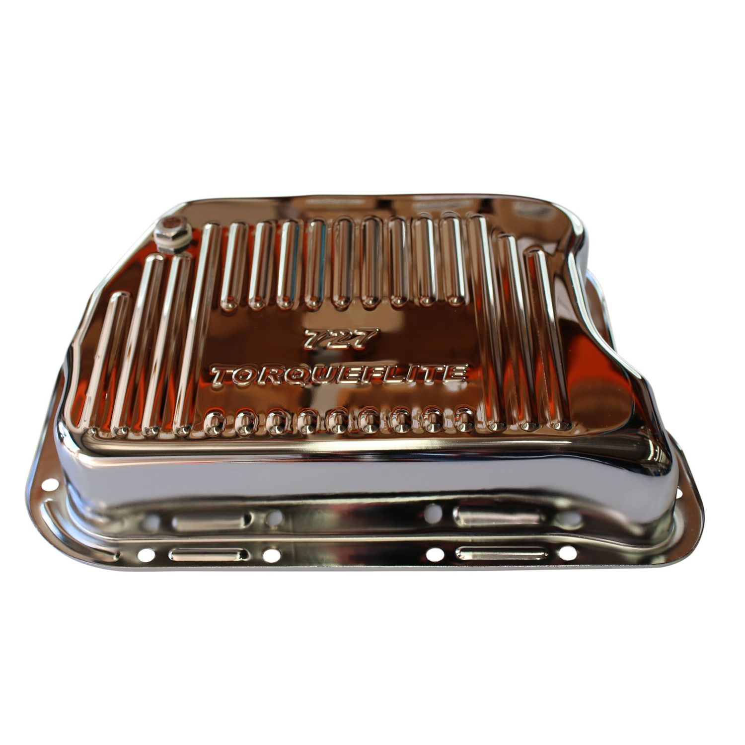 Transmission Pan Chrysler Torqueflite 727 60mm Deep Chrome Steel Finned