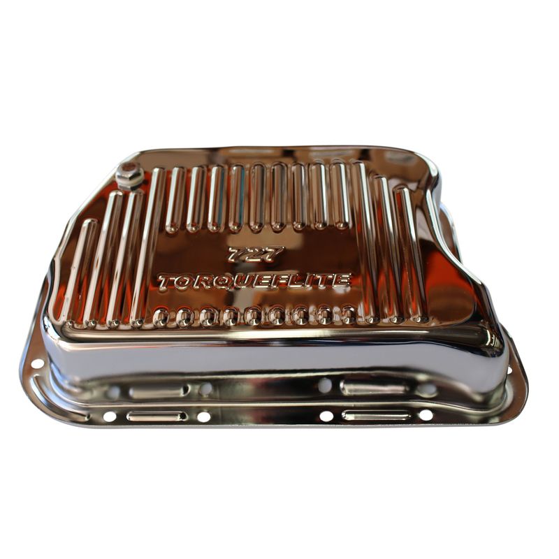 Transmission Pan Chrysler Torqueflite 727 60mm Deep Chrome Steel Finned