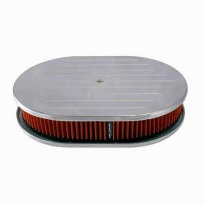 Oval Ball Milled Air Filter/Air Cleaner 12 Oval Ball Milled Air Filter/Air Cleaner 12" x 2" Holley Edelbrock Quadrajet Red Filter