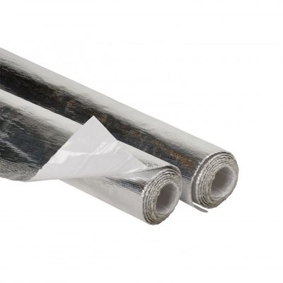 Heat Shield Mat 620mm x 650mm Aluminised Fibreglass with adhesive Rated 590'C Heat Shield Mat 620mm x 650mm Aluminised Fibreglass with adhesive Rated 590'C