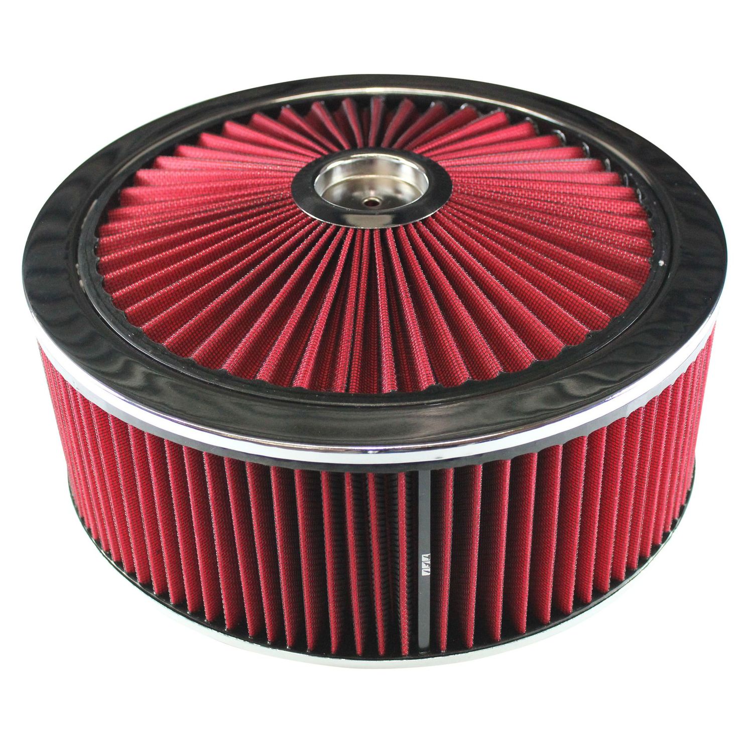 Extraflow Red Chrome Air Filter/Air Cleaner 14" x 5" Holley Edelbrock Recessed Base