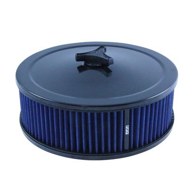 Black Air Filter/Air Cleaner 9 Black Air Filter/Air Cleaner 9" Wide x 3" Tall Holley Edelbrock Carburettor Blue Element