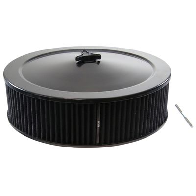 Black Air Filter/Air Cleaner 14" x 4" Holley Rochester Recessed Base Washable Elemen