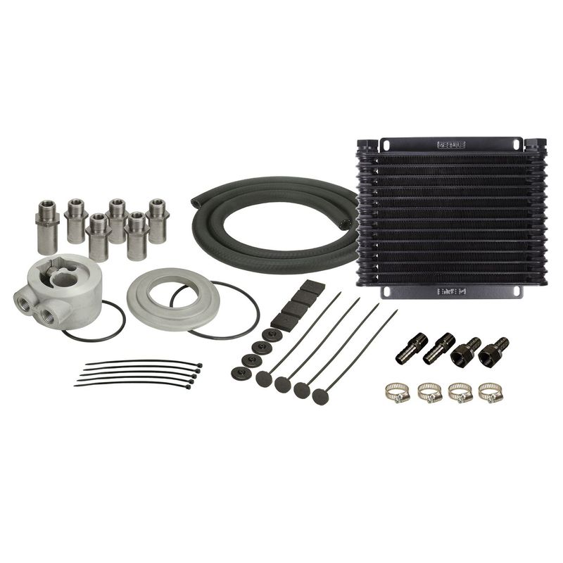 Derale Plate & Fin 13 Row Engine Oil Cooler Kit with Sandwich Adapter 15405