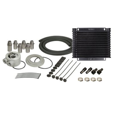 Derale Plate & Fin 13 Row Engine Oil Cooler Kit with Sandwich Adapter 15405 Derale Plate & Fin 13 Row Engine Oil Cooler Kit with Sandwich Adapter 15405