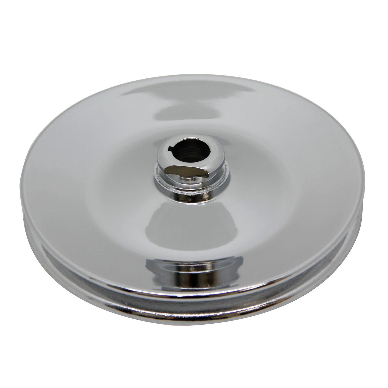 Pulley GM Power Steering Single Groove Chrome Steel 5/8 Pulley GM Power Steering Single Groove Chrome Steel 5/8" Shaft 5-3/4" Diam