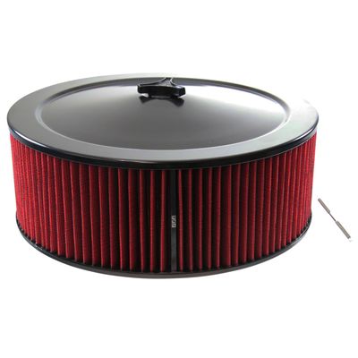 Black Air Filter/Air Cleaner 14" x 5" Holley Rochester Recessed Base Red Element