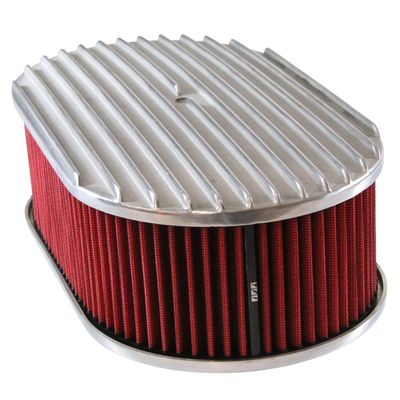 Oval Full Finned Air Filter/Air Cleaner 15 Oval Full Finned Air Filter/Air Cleaner 15" x 4" Holley Edelbrock Quadrajet Red Filter