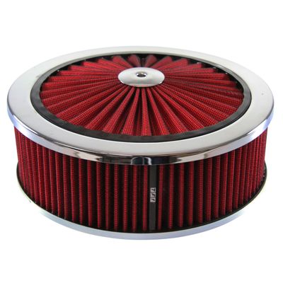 Extraflow Red Chrome Air Filter/Air Cleaner 9"x 3" Assy fit Holley 5-1/8" Base
