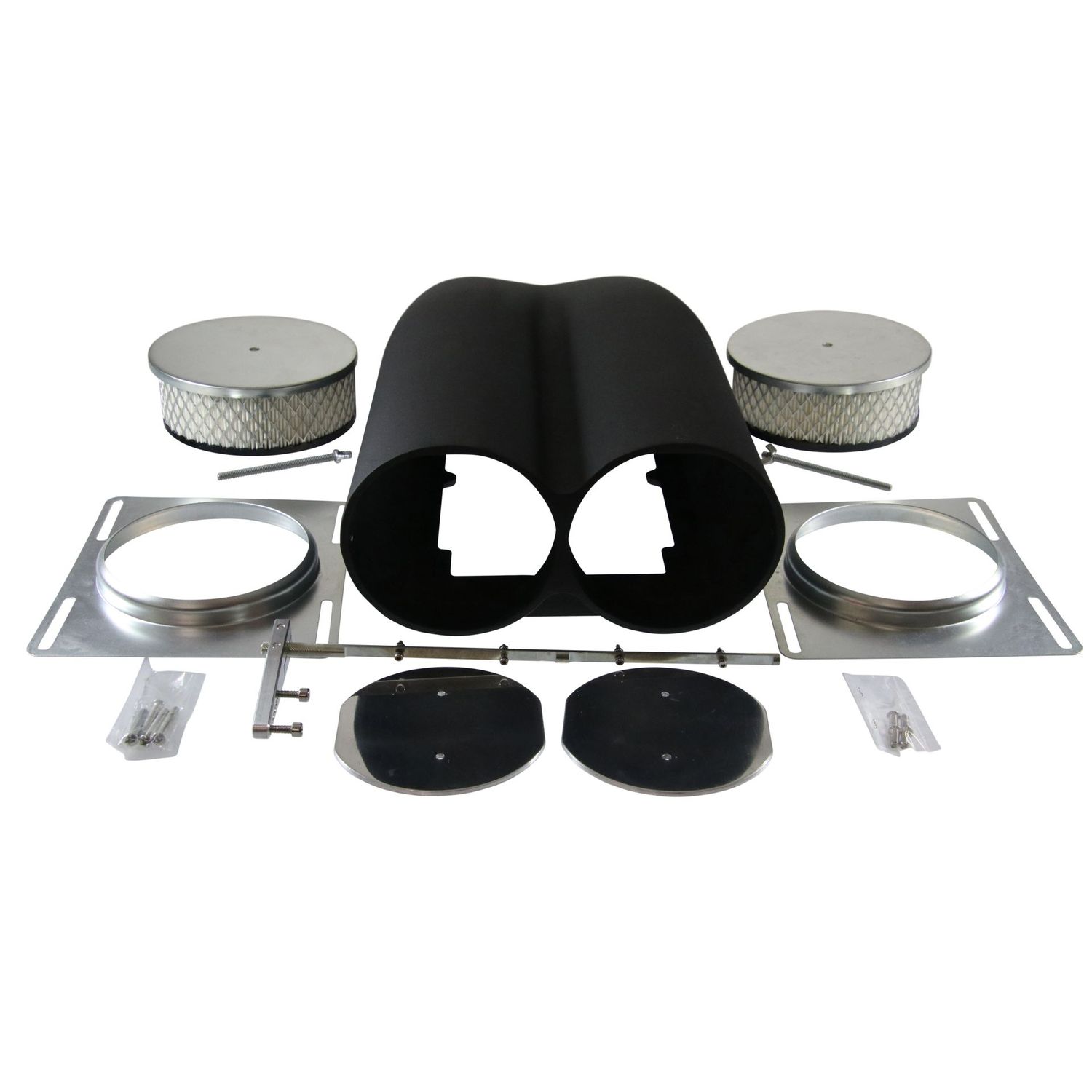 Scoop Shotgun Dual Smooth Black Alloy Hood Scoop 19.5" Long