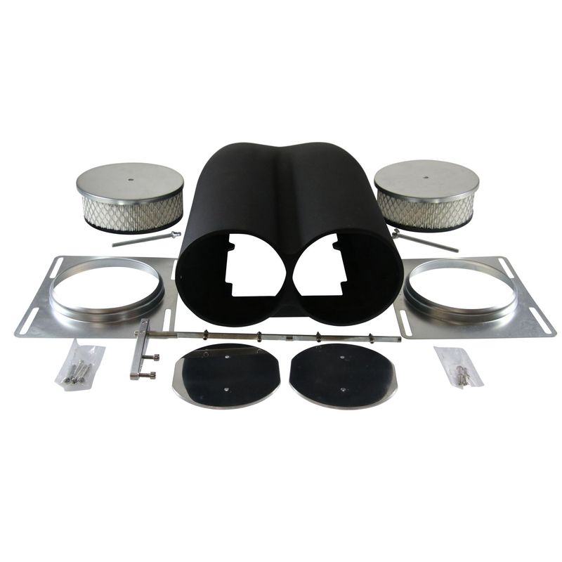 Scoop Shotgun Dual Smooth Black Alloy Hood Scoop 19.5" Long