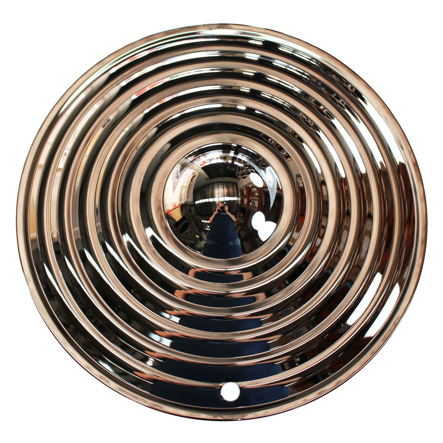 Ripple Flying Saucer Stardust 14" Chrome Steel Hot Rod Hubcaps Wheel Cover