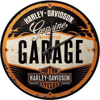 Wall Clock Harley Davidson Garage - 30cm