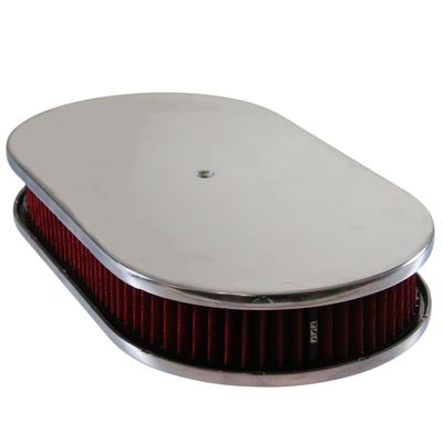 Oval Smooth Air Filter/Air Cleaner 15 Oval Smooth Air Filter/Air Cleaner 15" x 2" Holley Edelbrock Quadrajet Carter Red Filter