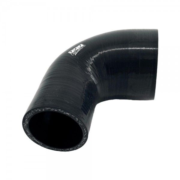 Silicone Hose Black 90 Deg Reducing Elbow 76 to 63mm (3 Silicone Hose Black 90 Deg Reducing Elbow 76 to 63mm (3" to 2.5") ID, 50mm Leg Length