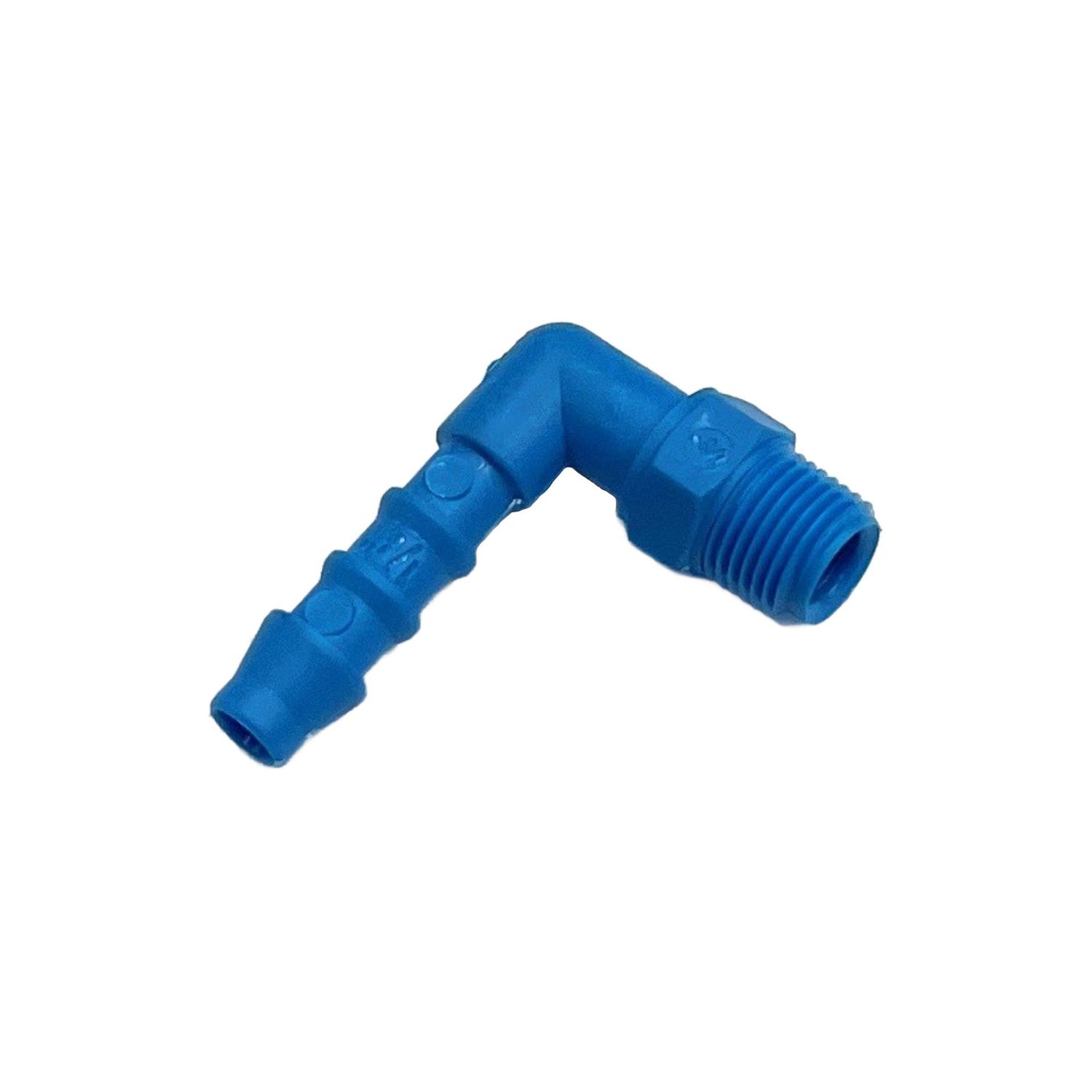 Nylon Plastic Male Elbow Tail Fitting 1/4" (6.3mm) Hose Tube End to 1/8" (9.7mm) Male BSP Thread