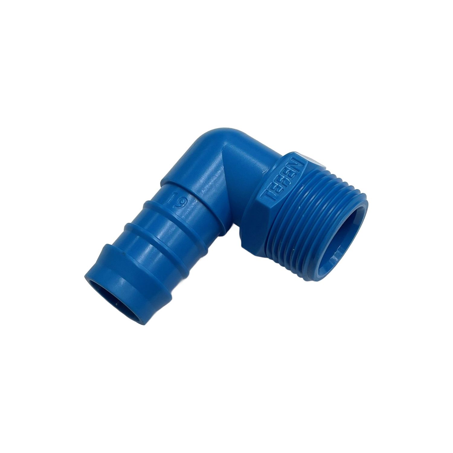 Nylon Plastic Male Elbow Tail Fitting 3/4" (19.1mm) Hose Tube End to 3/4" (26.4mm) Male BSP Thread