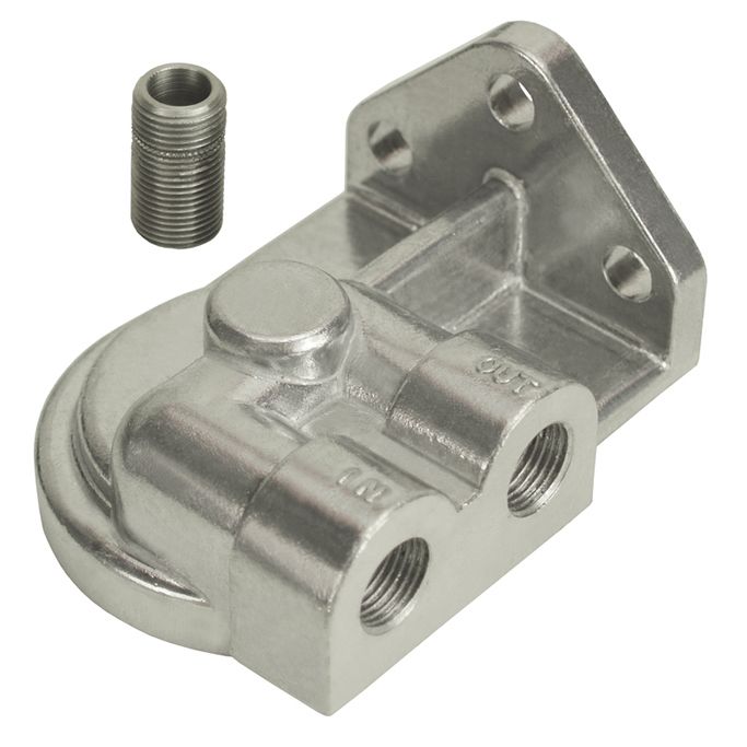 Single Right Port Remote Filler Mount 3/8"Npt ports, 3/4-16 Thread Derale 25751