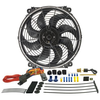 Derale 14 Derale 14" Tornado Reversible 1350Cfm Electric Fan with 180?F Thermostat 16014