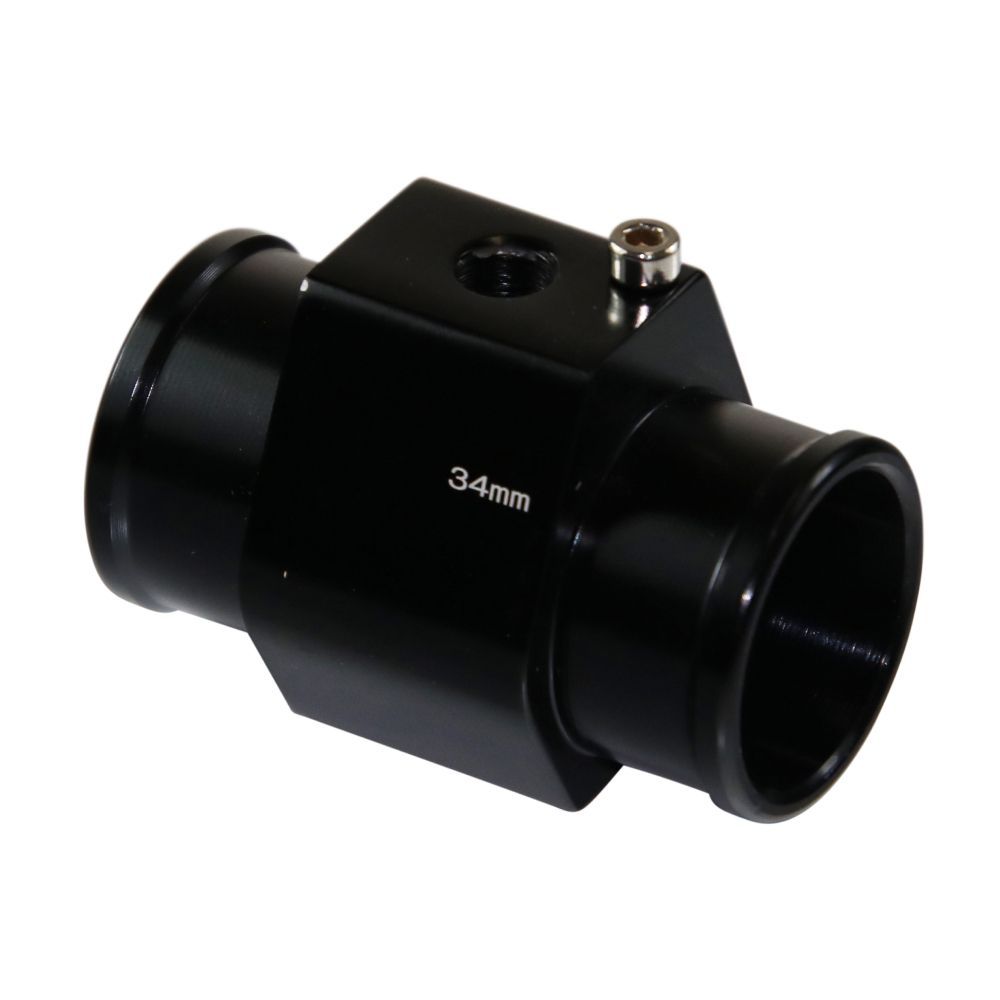 Radiator Hose Water Temperature Sensor Adaptor - 34mm Black Finish