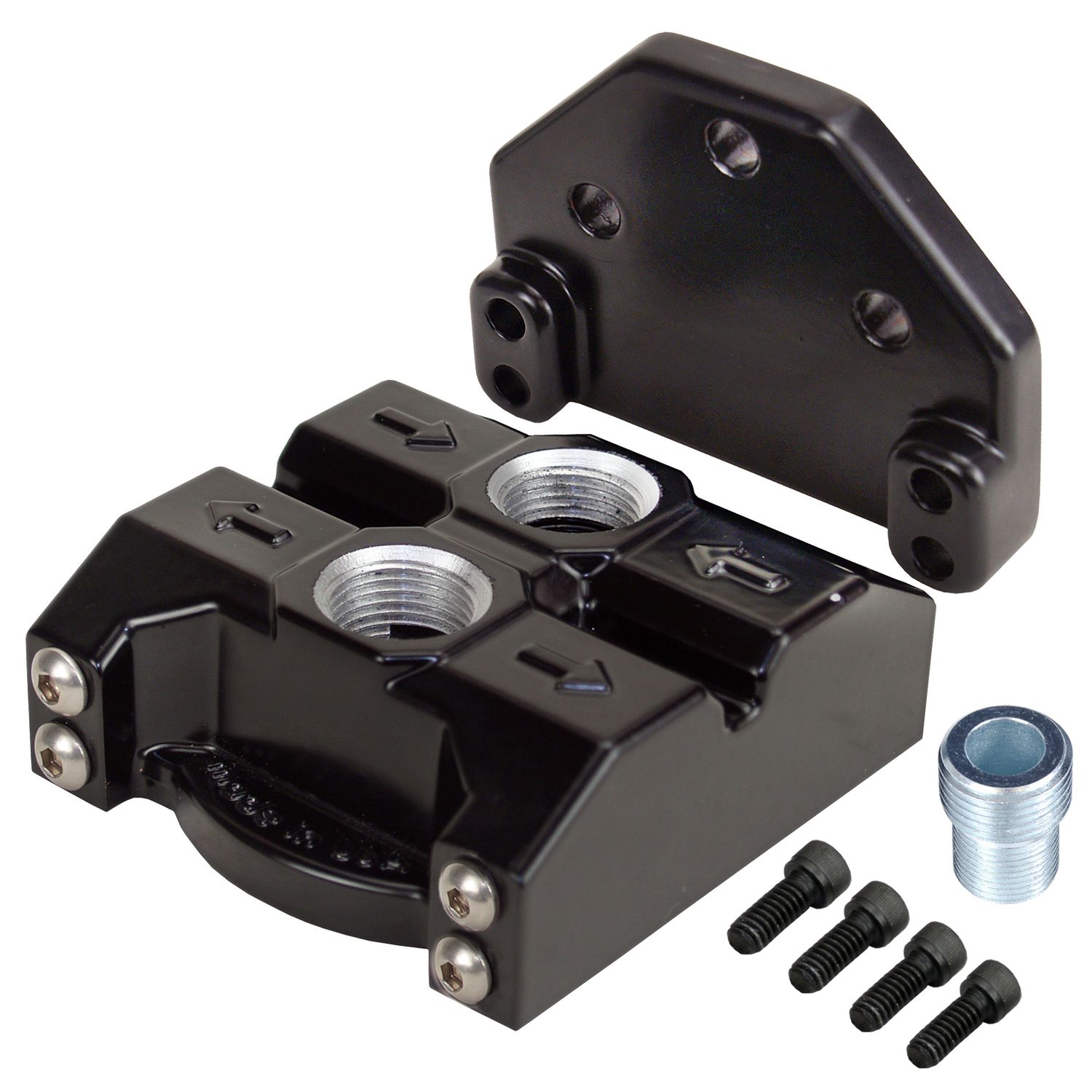 Single Ports Up Remote Filter Mount -10AN(7/8"-14) O-ring ports, 3/4"-16 Thread