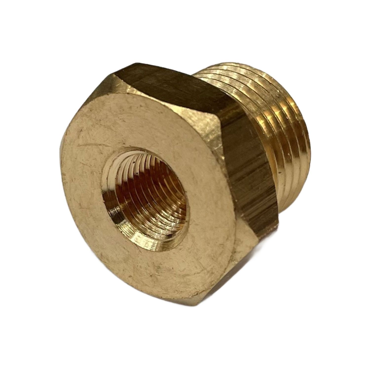 Brass Temp Bush Reducer 5/8" (15.8mm) Female UNF Thread to M16-1.5 Male Thread