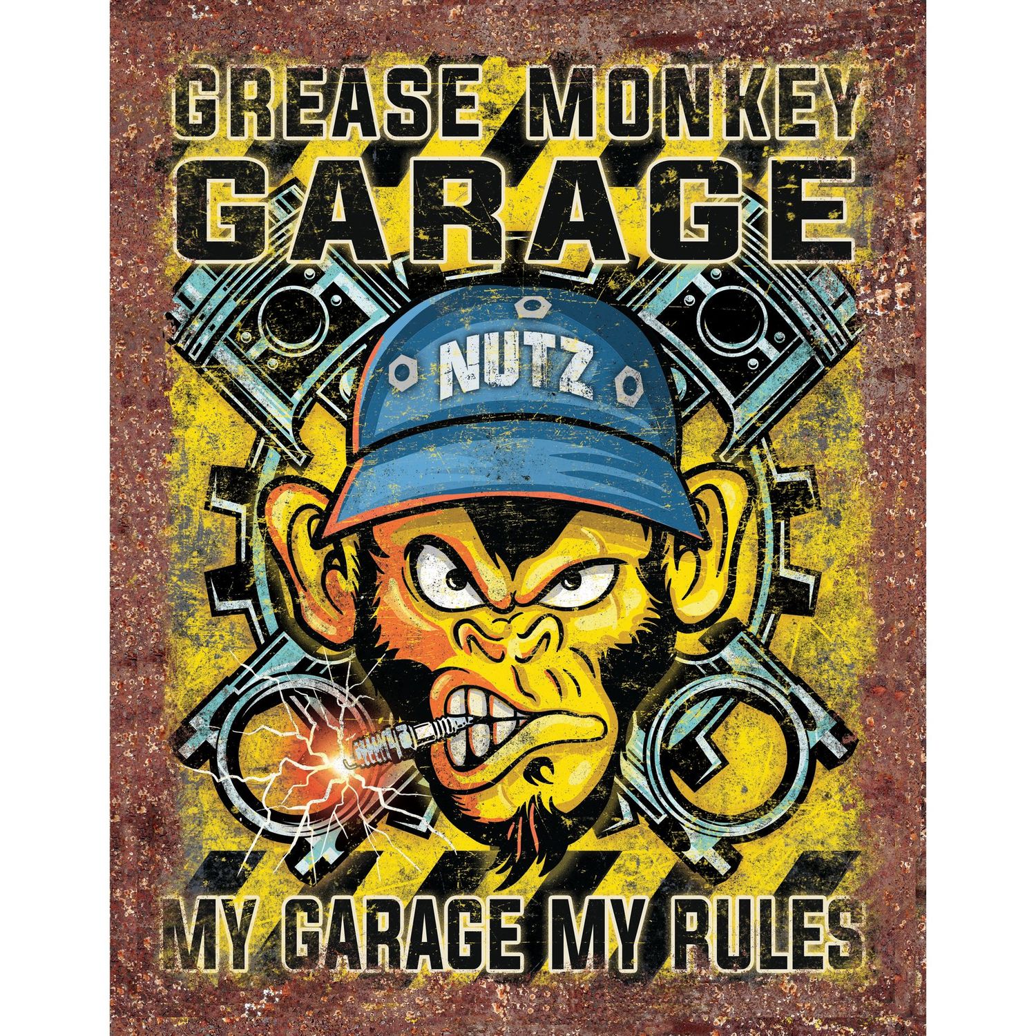 Grease Monkey Garage Metal Sign Reproduction 32cm x 41cm