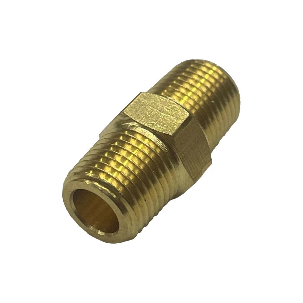 Brass Hex Nipple 1/8" (9.7mm) Male BSP Thread