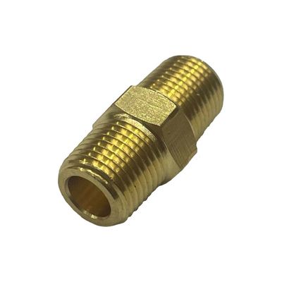 Brass Hex Nipple 1/8" (9.7mm) Male BSP Thread