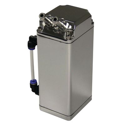 Catch Can Silver Square Alloy with Hose Fittings (600ml) 4WD 175x80x65mm