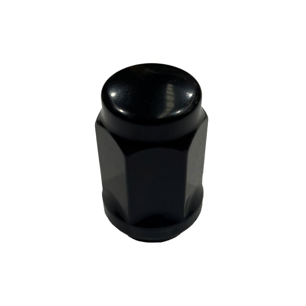 Single Black Acorn Bulge Wheel Nut (Close Ended) - 12mm x 1.25 Thread, 19mm Hex Single Black Acorn Bulge Wheel Nut (Close Ended) - 12mm x 1.25 Thread, 19mm Hex