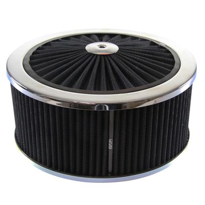 Extraflow Black Chrome Air Filter/Air Cleaner 9" x 4" Assy fit Holley 5-1/8" Base